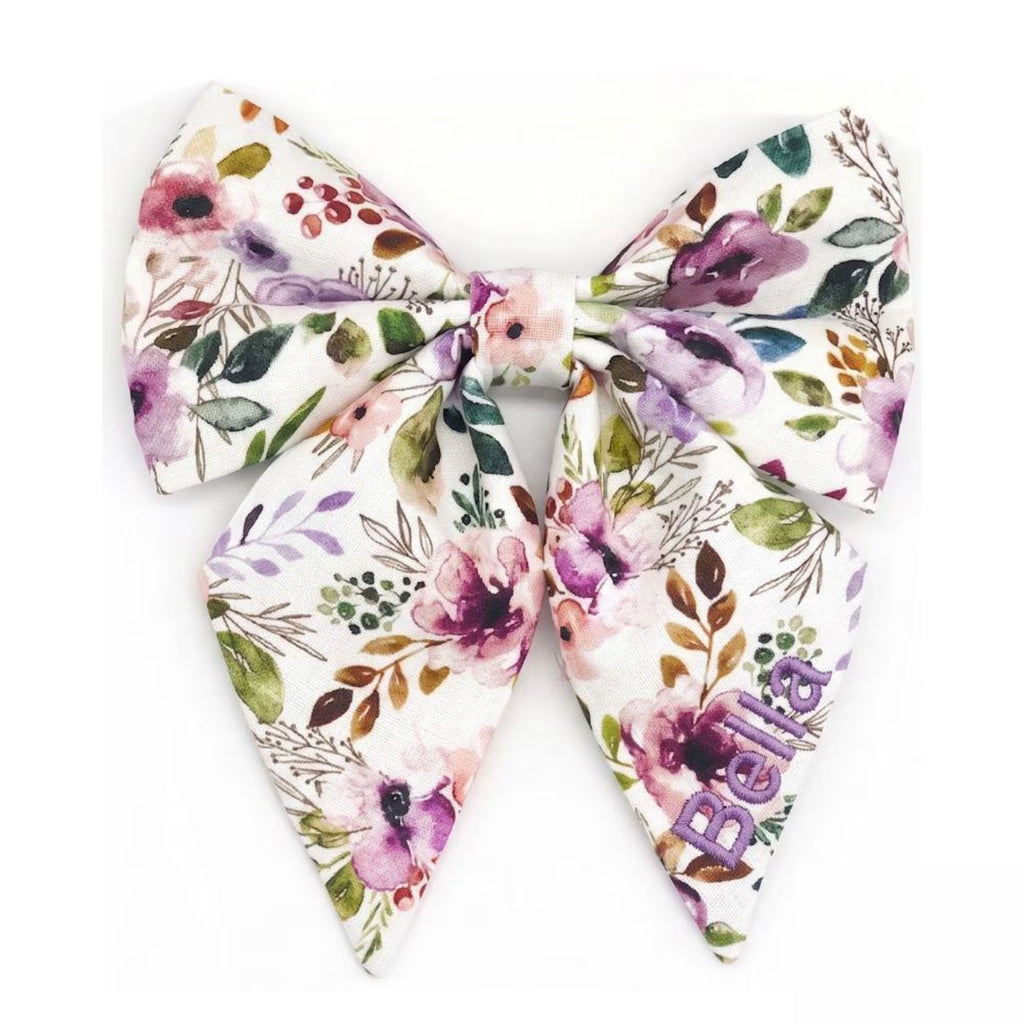Spring Floral Dog Collar and Leash Set