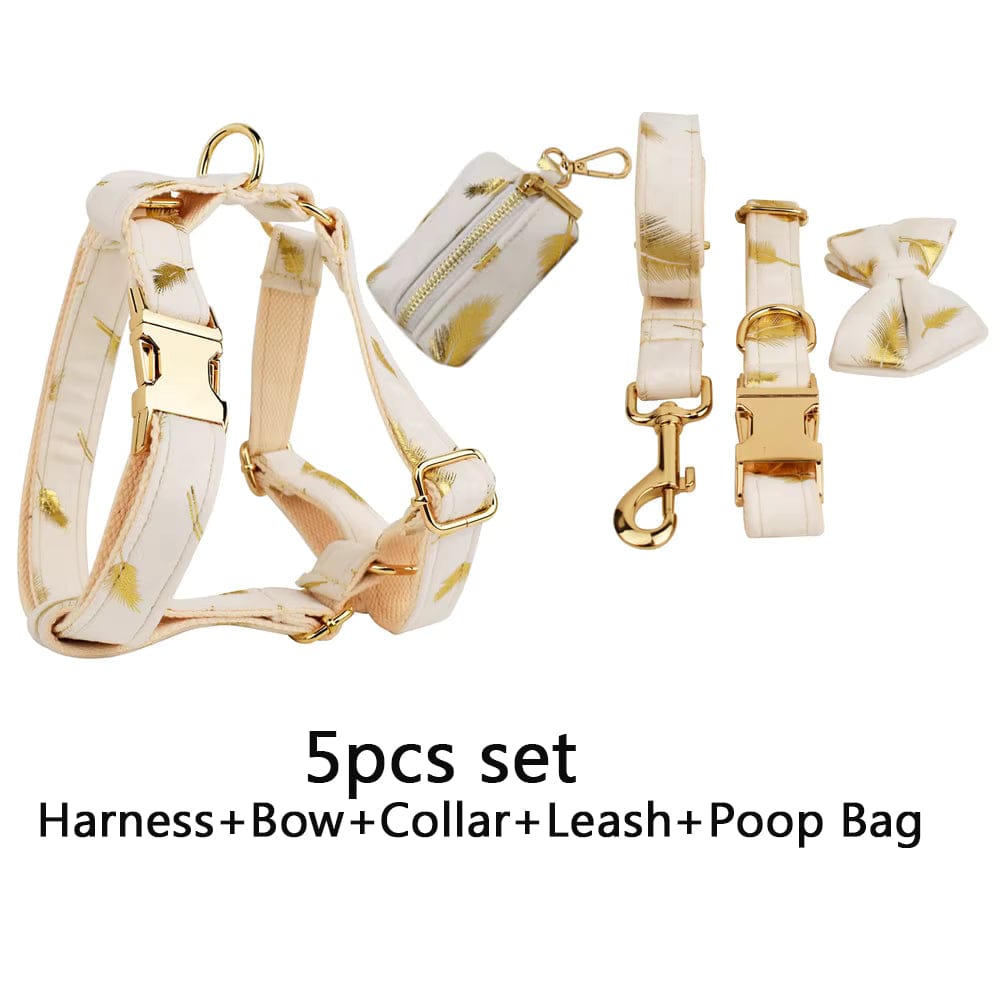 Ivory Gold Leaf Velvet Set