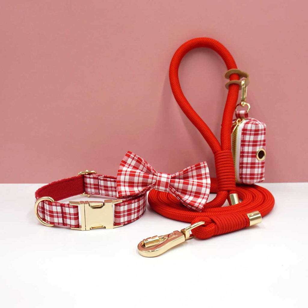 DDPaws  Personalized Plaid Dog Walking Set