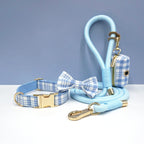 DDPaws  Blue / XS Personalized Plaid Dog Walking Set