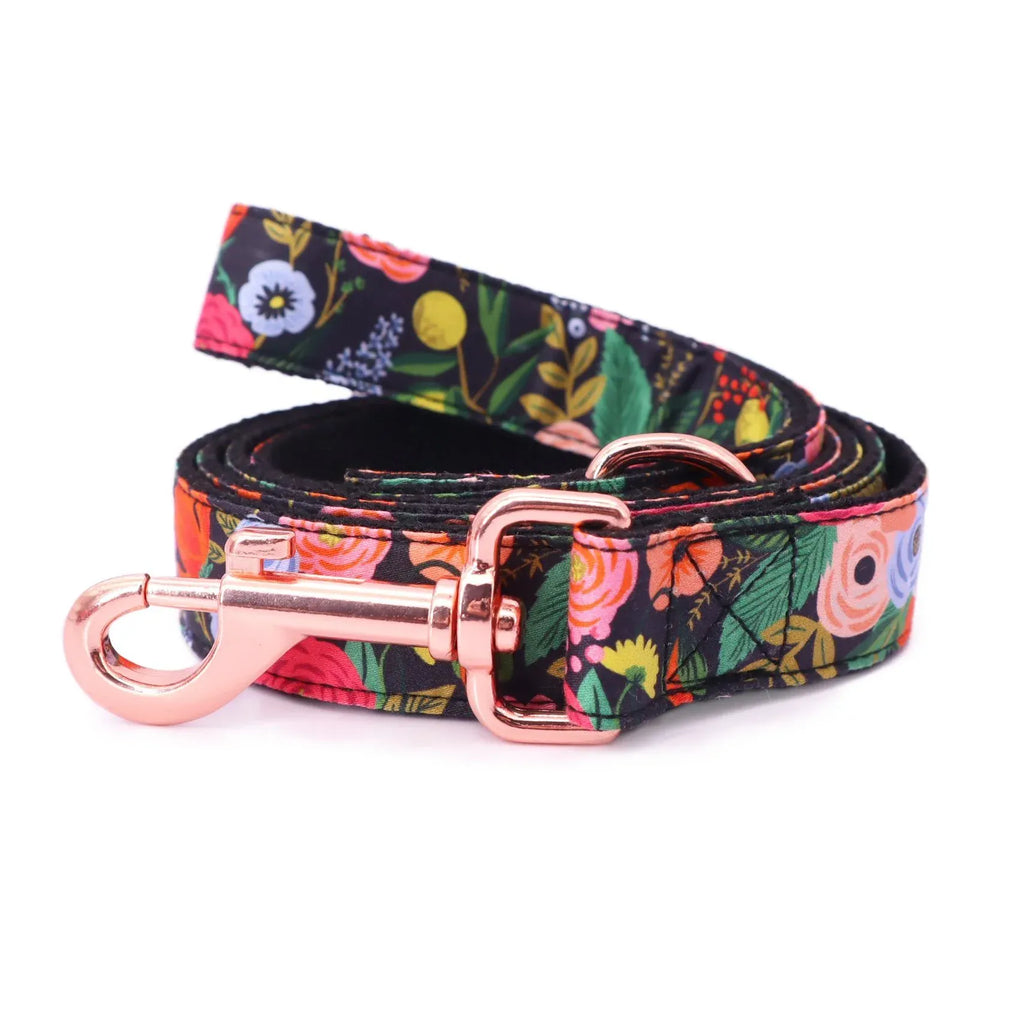 D&D Paws Leash / XS Designed Floral Dog Vest Set [Made-to-Order]