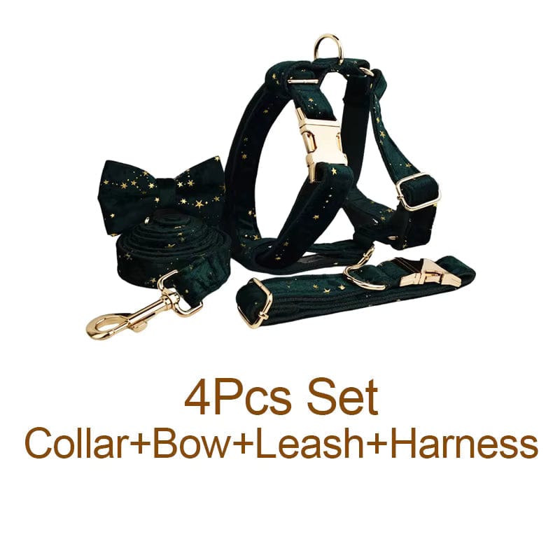 Green Velvel Floral Set