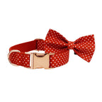 Red Velvet Dog Collar Set