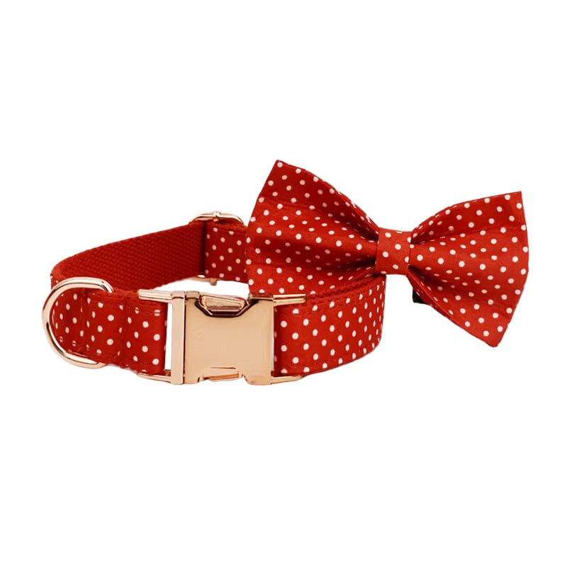 Red Velvet Dog Collar Set