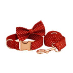 Red Velvet Dog Collar Set