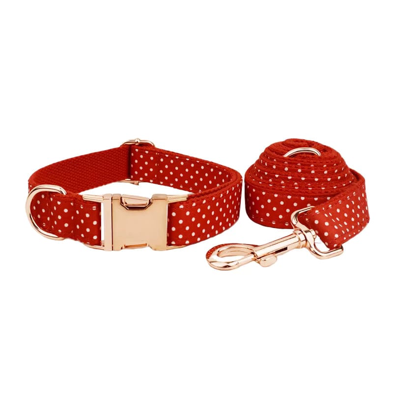 Red Velvet Dog Collar Set