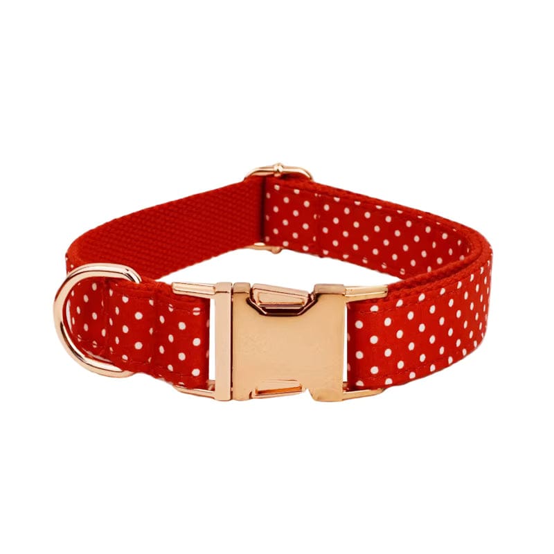 Red Velvet Dog Collar Set