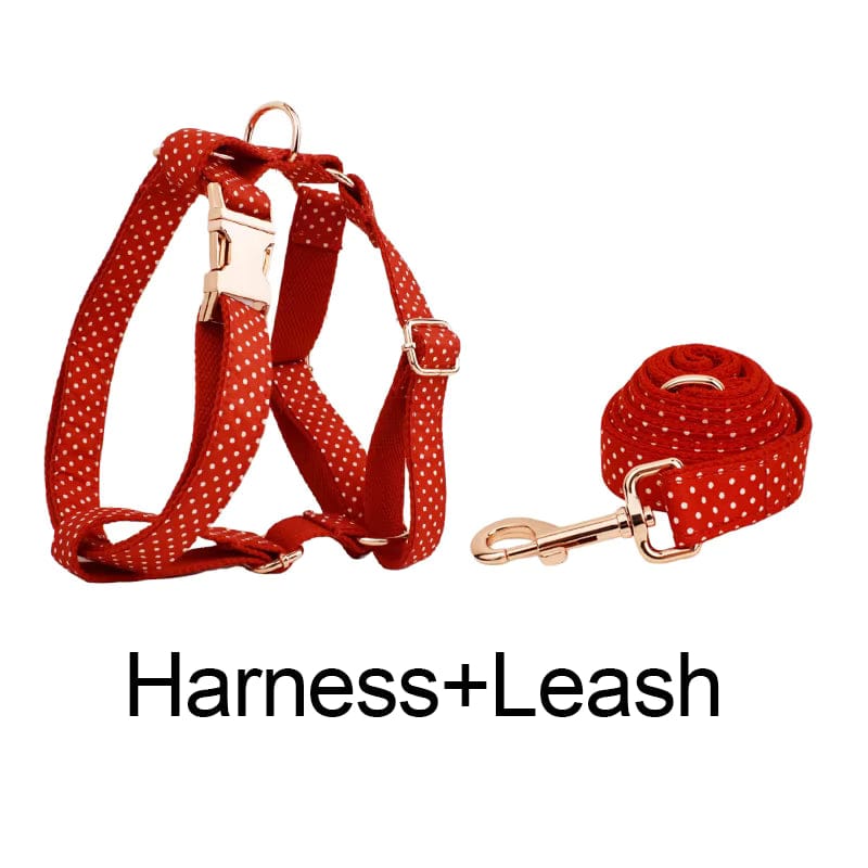 Red Velvet Dog Collar Set