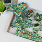 Entworfenes florales Hundegeschirr-Set [Maßanfertigung]