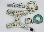 Entworfenes florales Hundegeschirr-Set [Maßanfertigung]