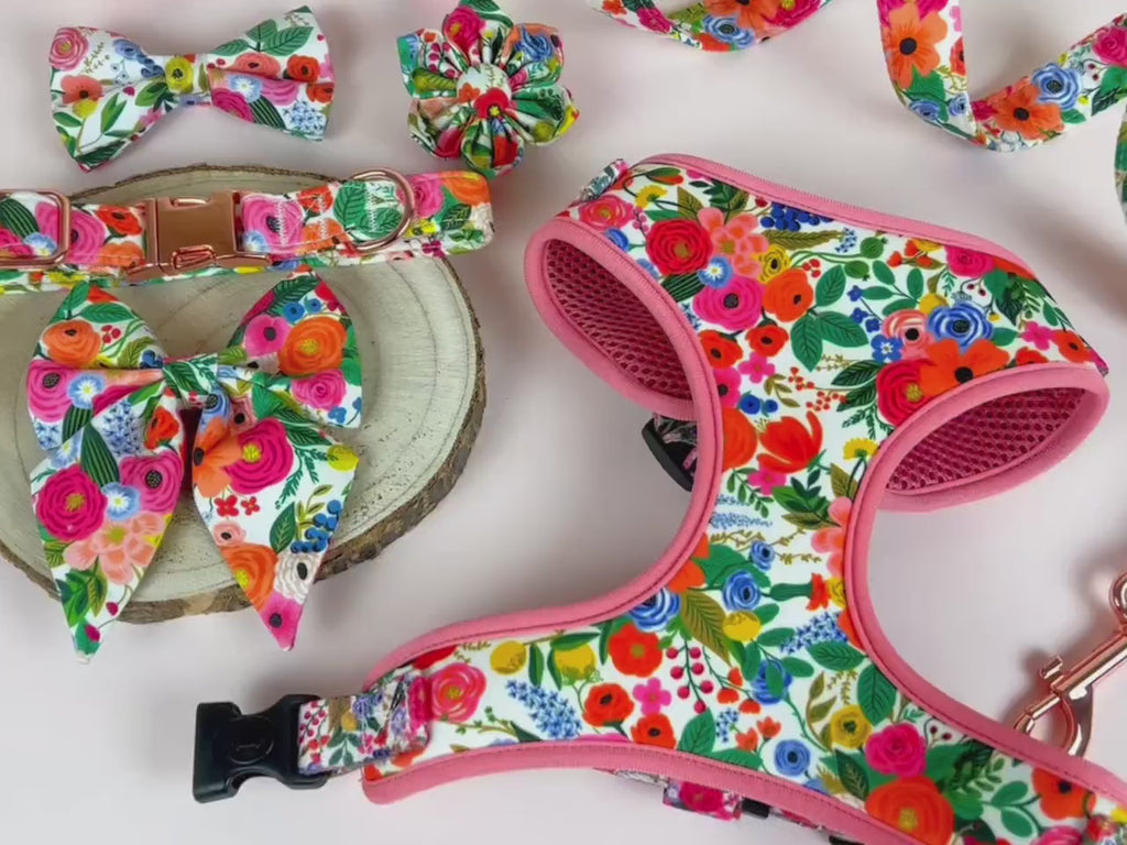 Designed Floral Spring Dog Vest Set